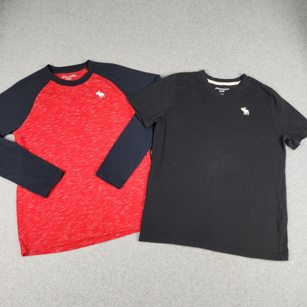 Abercrombie & Fitch T Shirt Kids 11-14 Multicolor Logo Everyday Wear Lot of 2
